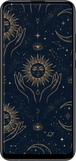 2D пластиковый чехол Celestial Harmony: Sun & Moon Gold Mystic Pattern для Huawei P40 Lite E - 6778t-1875 изображение 
