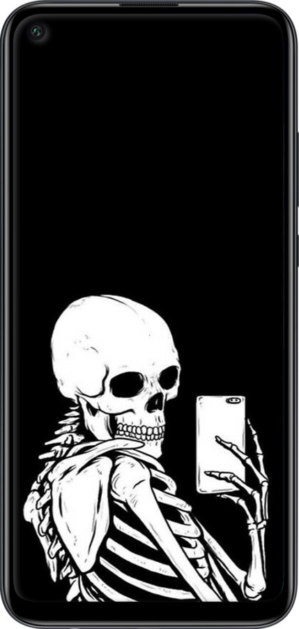 2D пластиковый чехол Скелет делает Selfie для Huawei P40 Lite E - 6535t-1875 изображение 