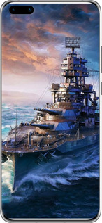 Силиконовый чехол Военный корабль, world of tanks, wargaming для Huawei P40 Pro Plus - 6461u-1917 изображение 