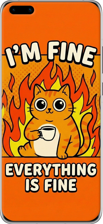 Силиконовый чехол Funny Cat для Huawei P40 Pro Plus - 6786u-1917 изображение 