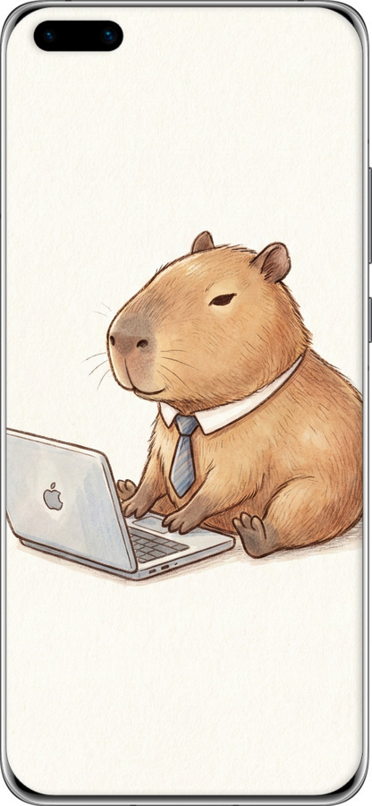 2D пластиковый чехол Funny Capybara CEO Working для Huawei P40 Pro - 6777t-1839 изображение 