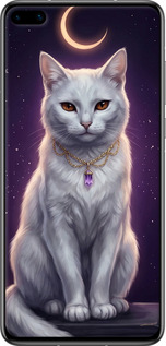 Силіконовий чехол Mystic White Cat Gothic Dark Purple Gold для Huawei P40 - 6805u-1840 изображение 