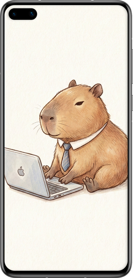 Силіконовий чехол Funny Capybara CEO Working для Huawei P40 - 6777u-1840 изображение 