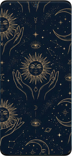 Силиконовый чехол Celestial Harmony: Sun & Moon Gold Mystic Pattern для Huawei P50 - 6778u-2292 изображение 