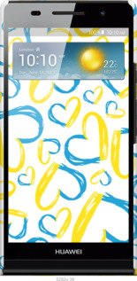 3D пластиковый глянцевый чехол Сердца UA для Huawei Ascend P6 - 5292c-39 изображение 