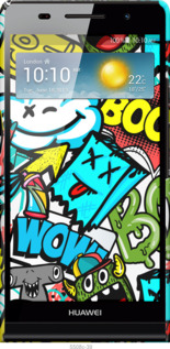 3D пластиковий глянцевий чехол Стікери v4 для Huawei Ascend P6 - 5508c-39 изображение 