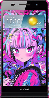 3D пластиковый глянцевый чехол Аниме милаха для Huawei Ascend P6 - 6314c-39 изображение 