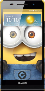 3D пластиковый глянцевый чехол Миньон для Huawei Ascend P6 - 6389c-39 изображение 