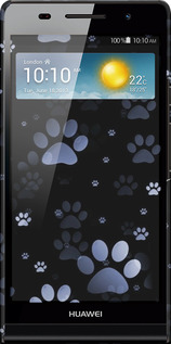 3D пластиковий глянцевий чехол З синіми відбитками лап для Huawei Ascend P6 - 6441c-39 изображение 