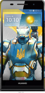 3D пластиковый глянцевый чехол Украинский киборг для Huawei Ascend P6 - 980c-39 изображение 