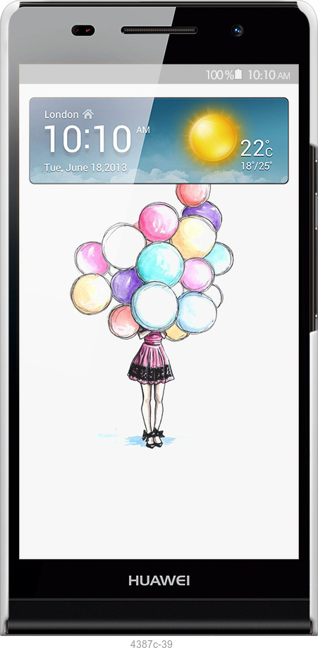 3D пластиковый глянцевый чехол Шарики для Huawei Ascend P6 - 4387c-39 изображение 