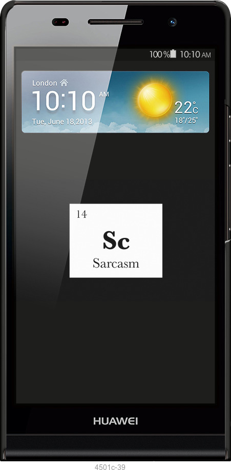 3D пластиковый глянцевый чехол Сарказм для Huawei Ascend P6 - 4501c-39 изображение 