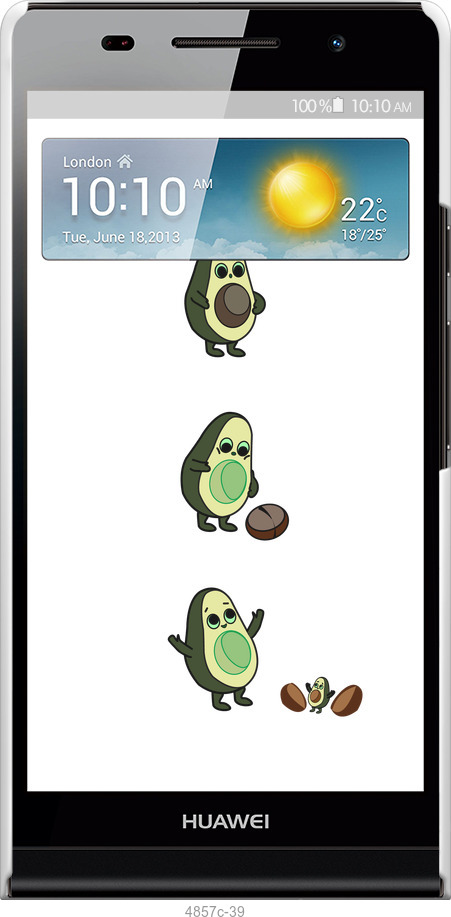 3D пластиковий глянцевий чехол Авокадо 1 для Huawei Ascend P6 - 4857c-39 изображение 