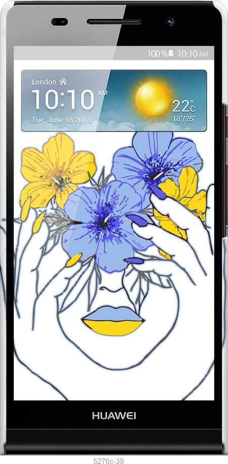 3D пластиковый глянцевый чехол Девушка v4 для Huawei Ascend P6 - 5276c-39 изображение 