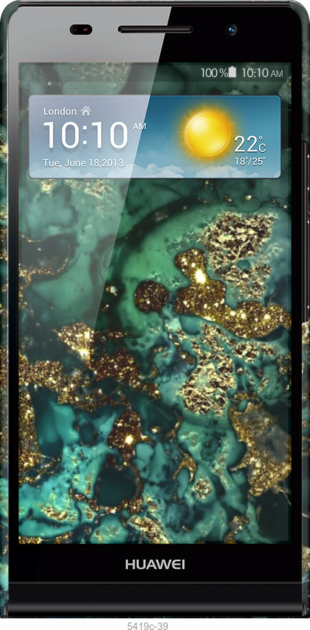 3D пластиковый матовый чехол Мрамор золото богатство для Huawei Ascend P6 - 5419m-39 изображение 