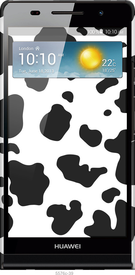 3D пластиковый глянцевый чехол Шкура коровы для Huawei Ascend P6 - 5576c-39 изображение 