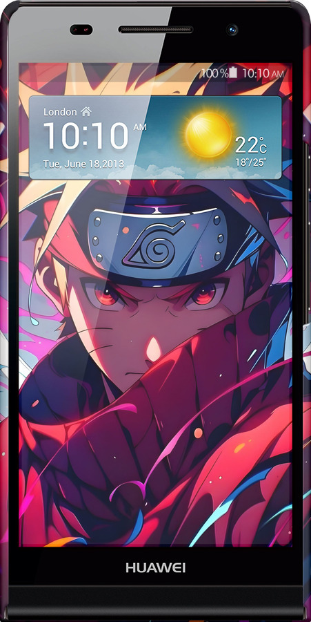 3D пластиковий глянцевий чехол Наруто для Huawei Ascend P6 - 6274c-39 изображение 