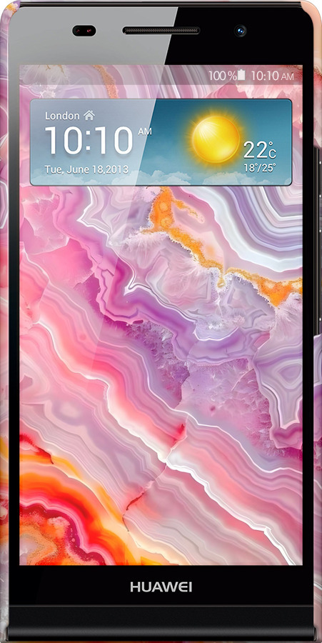 3D пластиковый глянцевый чехол Мрамор 2 для Huawei Ascend P6 - 6307c-39 изображение 