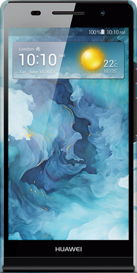 3D пластиковий глянцевий чехол Акварель для Huawei Ascend P6 - 6320c-39 изображение 