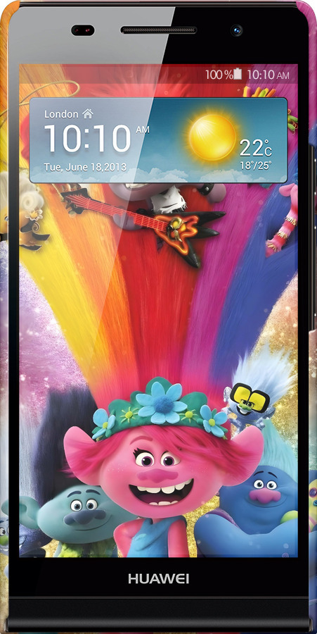 3D пластиковый глянцевый чехол Троли для Huawei Ascend P6 - 6343c-39 изображение 