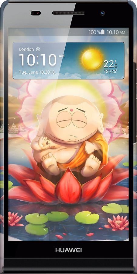 3D пластиковый глянцевый чехол Саус парк Эрик для Huawei Ascend P6 - 6387c-39 изображение 