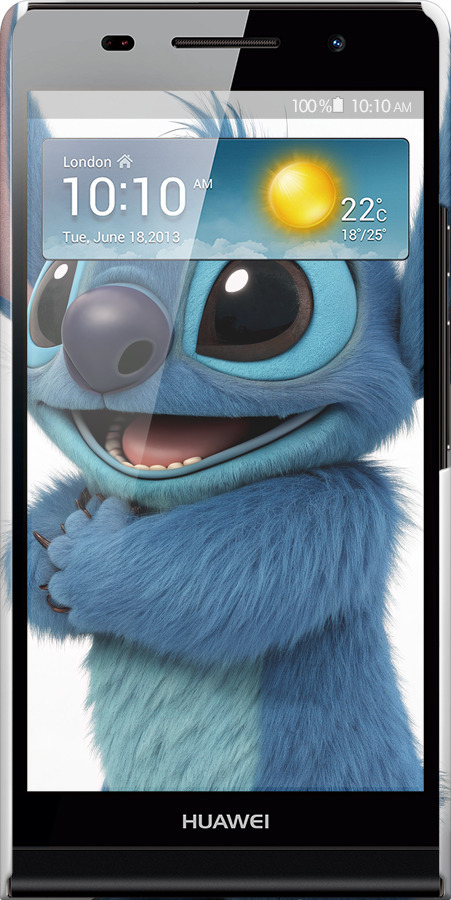3D пластиковый глянцевый чехол Стич 1 для Huawei Ascend P6 - 6686c-39 изображение 