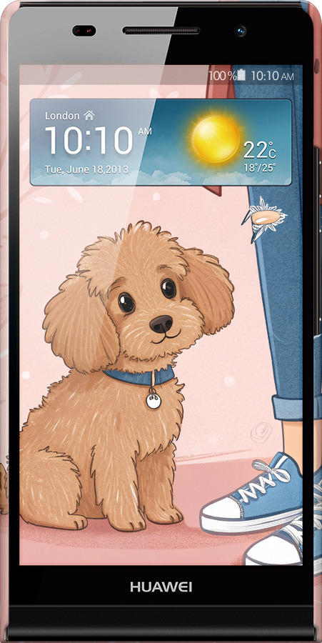 3D пластиковий глянцевий чехол Мальтипу 3 для Huawei Ascend P6 - 6706c-39 изображение 