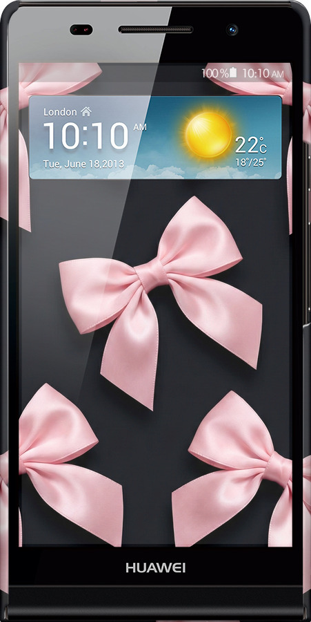 3D пластиковый глянцевый чехол Coquette Ribbons Dark Coquette для Huawei Ascend P6 - 6767c-39 изображение 
