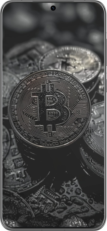 Силиконовый чехол Black Bitcoin для Huawei P60 - 6090u-3024 изображение 