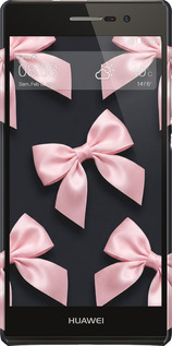 3D пластиковый глянцевый чехол Coquette Ribbons Dark Coquette для Huawei Ascend P7 - 6767c-49 изображение 