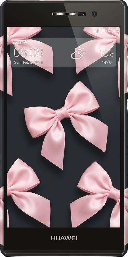 3D пластиковый глянцевый чехол Coquette Ribbons Dark Coquette для Huawei Ascend P7 - 6767c-49 изображение 