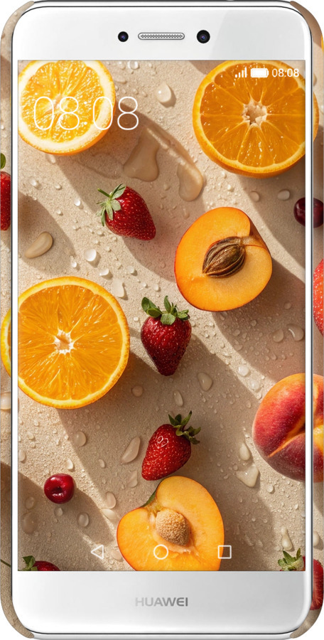 3D пластиковый матовый чехол Фрукты 3 для Huawei P8 Lite (2017) - 6703m-777 изображение 