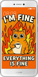 2D пластиковий чехол Funny Cat для Huawei P8 Lite (2017) - 6786t-777 изображение 