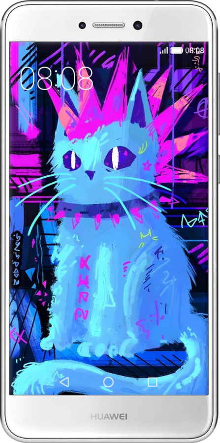 Силіконовий чехол Кіт панк для Huawei P8 Lite (2017) - 6311u-777 изображение 
