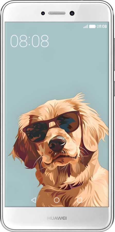 2D пластиковый чехол Пес в очках для Huawei P8 Lite (2017) - 6381t-777 изображение 
