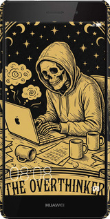 3D пластиковый матовый чехол The Overthinker для Huawei Ascend P8 Lite - 6774m-126 изображение 