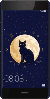 3D пластиковий матовий чехол Cute Cat Celestial/Witchy для Huawei Ascend P8 Lite - 6787m-126 изображение 