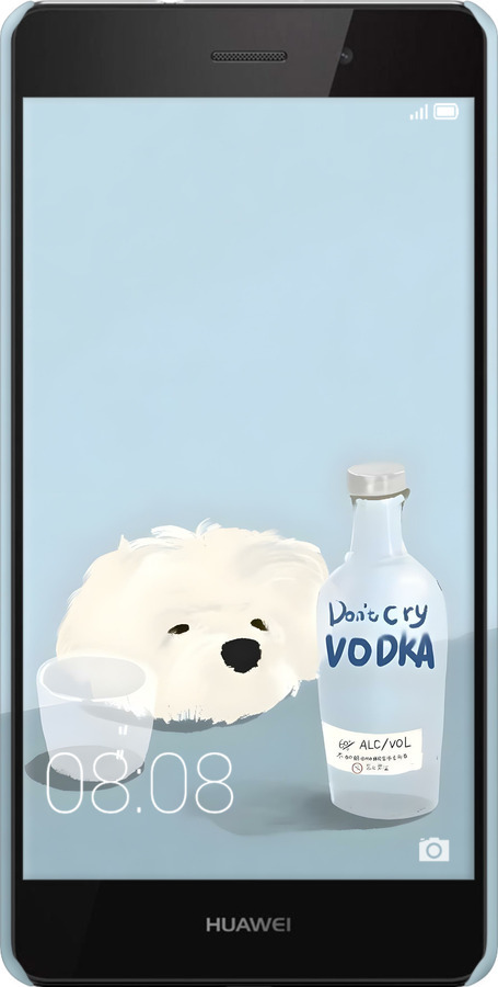 3D пластиковий матовий чехол Пес водка для Huawei Ascend P8 Lite - 6368m-126 изображение 