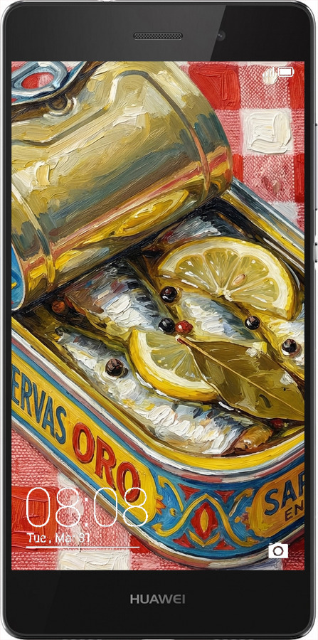 Силіконовий чехол Vintage Sardine Tin Phone для Huawei Ascend P8 Lite - 6772u-126 изображение 