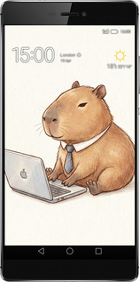 Силиконовый чехол Funny Capybara CEO Working для Huawei Ascend P8 - 6777u-123 изображение 