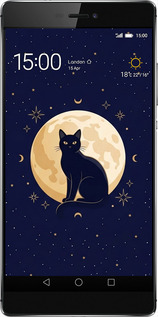 Силіконовий чехол Cute Cat Celestial/Witchy для Huawei Ascend P8 - 6787u-123 изображение 