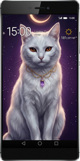 Силіконовий чехол Mystic White Cat Gothic Dark Purple Gold для Huawei Ascend P8 - 6805u-123 изображение 