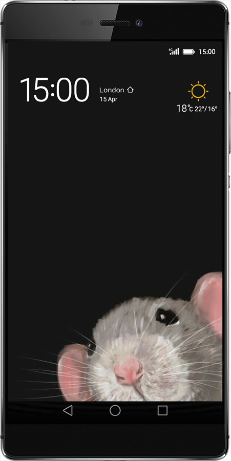 Силіконовий чехол The Peeking Rat для Huawei Ascend P8 - 6442u-123 изображение 