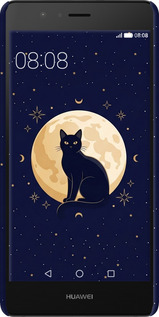 3D пластиковый глянцевый чехол Cute Cat Celestial/Witchy для Huawei P9 Lite - 6787c-298 изображение 