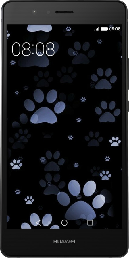2D пластиковый чехол С синими отпечатками лап для Huawei P9 Lite - 6441t-298 изображение 