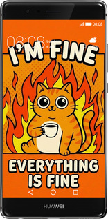 Силиконовый чехол Funny Cat для Huawei P9 Plus - 6786u-300 изображение 