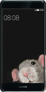 3D пластиковый глянцевый чехол The Peeking Rat для Huawei P9 - 6442c-347 изображение 