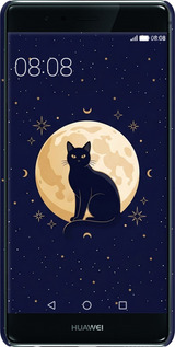 3D пластиковый глянцевый чехол Cute Cat Celestial/Witchy для Huawei P9 - 6787c-347 изображение 
