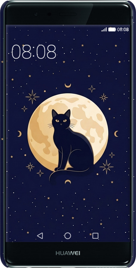 3D пластиковый глянцевый чехол Cute Cat Celestial/Witchy для Huawei P9 - 6787c-347 изображение 