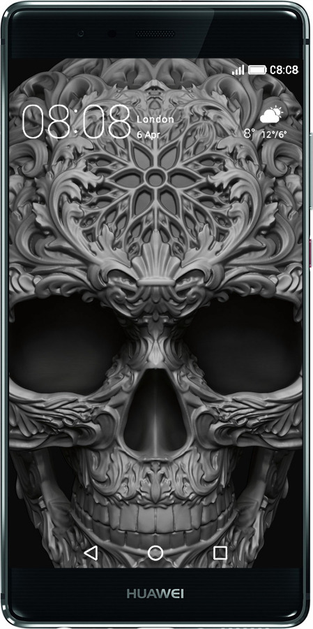 Силиконовый чехол skull-ornament для Huawei P9 - 4101u-347 изображение 